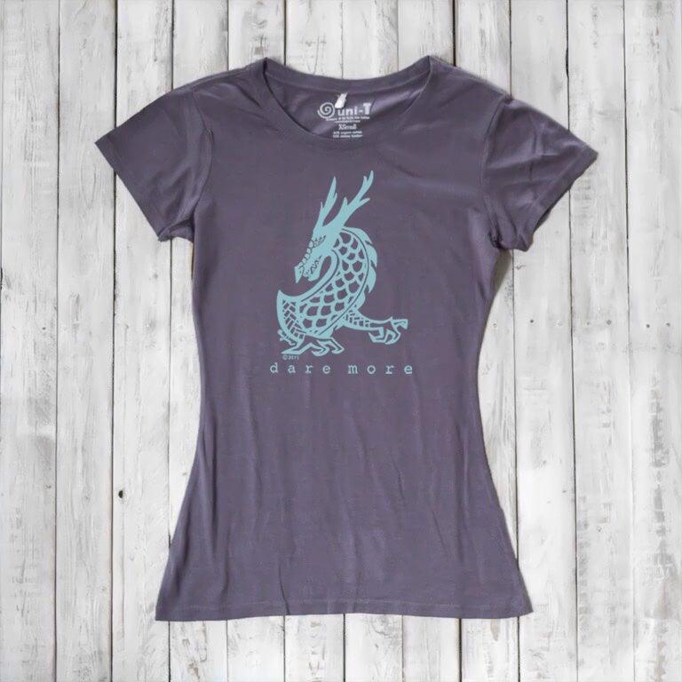 Uni-T Women's Bamboo Dragon T-Shirt – Dragon Graphic Tee "Dare More"