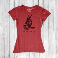 Uni-T Women's Bamboo Dragon T-Shirt – Dragon Graphic Tee "Dare More"