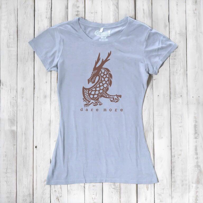 Uni-T Women's Bamboo Dragon T-Shirt – Dragon Graphic Tee "Dare More"