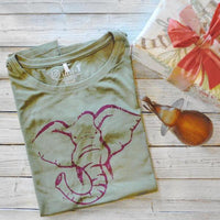Uni-T Women’s Bamboo Organic Cotton Elephant Graphic Tee – Animal Lover Shirt