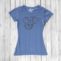 Uni-T Women’s Bamboo Organic Cotton Elephant Graphic Tee – Animal Lover Shirt