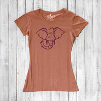 Uni-T Women’s Bamboo Organic Cotton Elephant Graphic Tee – Animal Lover Shirt