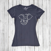 Uni-T Women’s Bamboo Organic Cotton Elephant Graphic Tee – Animal Lover Shirt