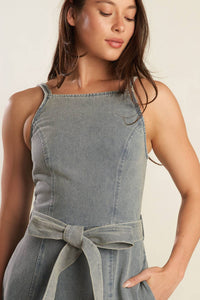 A DAY AT THE VINEYARD DENIM MIDI DRESS