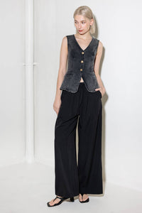 HEAVENLY BLISS BLACK DENIM VEST