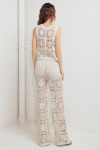 COASTAL BREEZE CROCHET VEST AND PANT SET