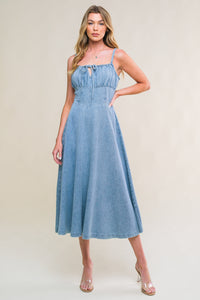 GORGEOUS ADORNMENT DENIM MINI DRESS