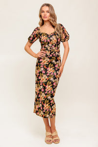SWEET AT HEART WOVEN MIDI DRESS