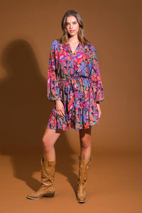 FLORAL BLISS WOVEN MINI DRESS