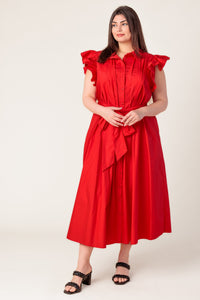 GLIMPSE IN TIME WOVEN MIDI DRESS