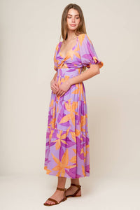 BLOOMING BRUNCH WOVEN MIDI DRESS
