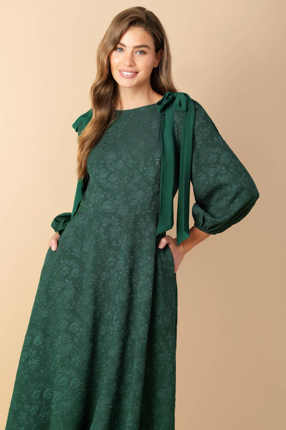COSMIC REFLECTIONS WOVEN MIDI DRESS