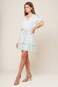 SKYWARD BLUE WOVEN MINI DRESS