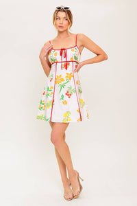 HEART OF GOLD WOVEN MINI DRESS