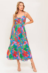 SLOW MOTION LOVE WOVEN MIDI DRESS