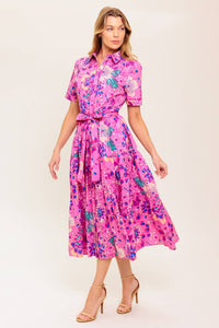 CELESTIAL SKIES WOVEN MIDI DRESS