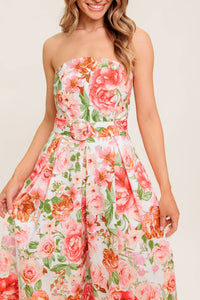 BLUSHING DAWN PINK WOVEN MIDI DRESS