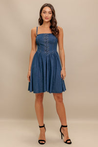 SUMMER RODEO DENIM MINI DRESS