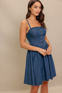 SUMMER RODEO DENIM MINI DRESS