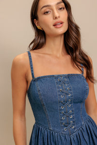SUMMER RODEO DENIM MINI DRESS