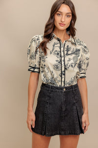 DAWN BLOSSOM WOVEN TOP
