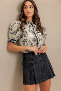 DAWN BLOSSOM WOVEN TOP