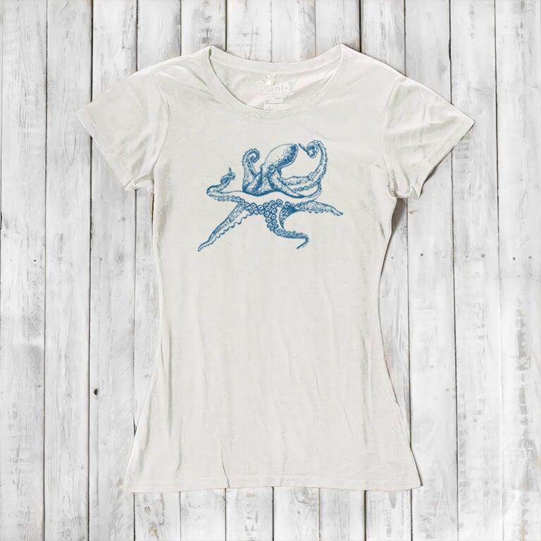 Uni-T Women’s Bamboo Octopus Graphic Tee – Ocean Creature Shirt