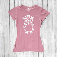 Uni-T Women's Bamboo Owl Graphic Tee – Eco-Friendly Wildlife Top