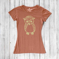 Uni-T Women's Bamboo Owl Graphic Tee – Eco-Friendly Wildlife Top