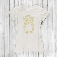 Uni-T Women's Bamboo Owl Graphic Tee – Eco-Friendly Wildlife Top