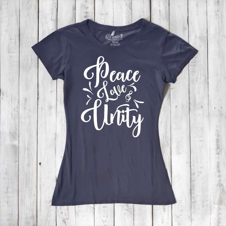 Uni-T Women's Bamboo Organic Cotton T-Shirt – Peace Love Unity Graphic Tee