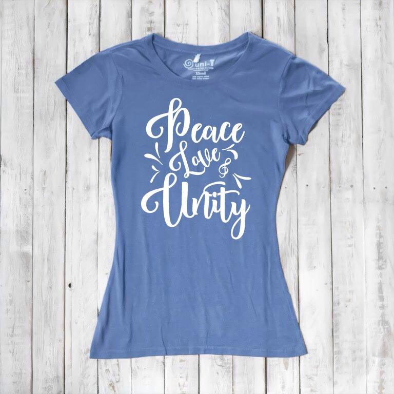 Uni-T Women's Bamboo Organic Cotton T-Shirt – Peace Love Unity Graphic Tee