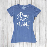 Uni-T Women's Bamboo Organic Cotton T-Shirt – Peace Love Unity Graphic Tee