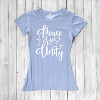 Uni-T Women's Bamboo Organic Cotton T-Shirt – Peace Love Unity Graphic Tee