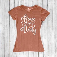 Uni-T Women's Bamboo Organic Cotton T-Shirt – Peace Love Unity Graphic Tee