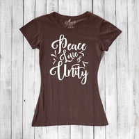 Uni-T Women's Bamboo Organic Cotton T-Shirt – Peace Love Unity Graphic Tee