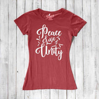 Uni-T Women's Bamboo Organic Cotton T-Shirt – Peace Love Unity Graphic Tee