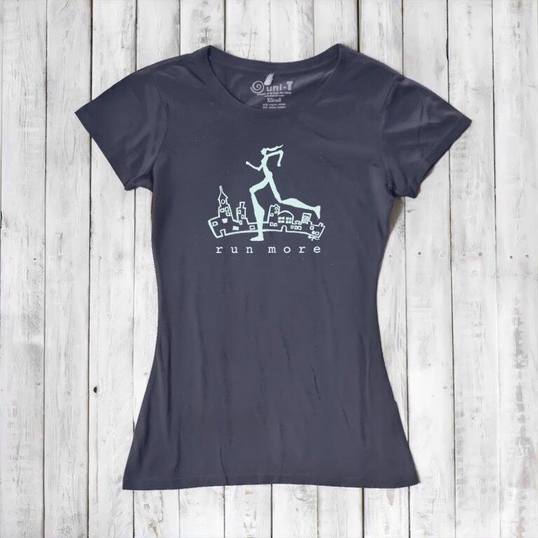 Uni-T Women’s Bamboo Running T-Shirt – Motivational Runner Tee "Run More"
