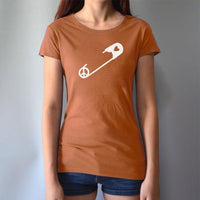 Uni-T Women’s Bamboo Peace & Love T-Shirt – Solidarity Graphic Tee “Safety Pin”