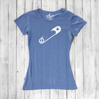 Uni-T Women’s Bamboo Peace & Love T-Shirt – Solidarity Graphic Tee “Safety Pin”
