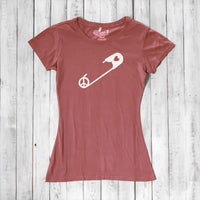 Uni-T Women’s Bamboo Peace & Love T-Shirt – Solidarity Graphic Tee “Safety Pin”