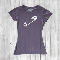 Uni-T Women’s Bamboo Peace & Love T-Shirt – Solidarity Graphic Tee “Safety Pin”