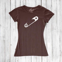 Uni-T Women’s Bamboo Peace & Love T-Shirt – Solidarity Graphic Tee “Safety Pin”