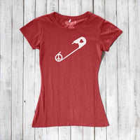 Uni-T Women’s Bamboo Peace & Love T-Shirt – Solidarity Graphic Tee “Safety Pin”