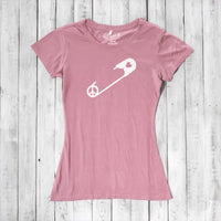 Uni-T Women’s Bamboo Peace & Love T-Shirt – Solidarity Graphic Tee “Safety Pin”