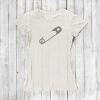 Uni-T Women’s Bamboo Peace & Love T-Shirt – Solidarity Graphic Tee “Safety Pin”