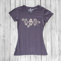 Uni-T Women's Bamboo Three Wise Monkeys Graphic Tee – Artistic Eco-Friendly Shirt "See No Evil Hear No Evil Speak No Evil"