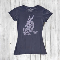 Uni-T Women's Bamboo Organic Cotton Dragon T-Shirt – Mythical Creature Graphic Tee "Majestic Dragon"
