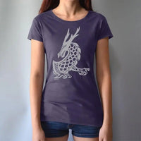 Uni-T Women's Bamboo Organic Cotton Dragon T-Shirt – Mythical Creature Graphic Tee "Majestic Dragon"