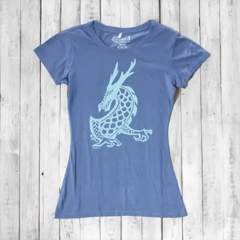 Uni-T Women's Bamboo Organic Cotton Dragon T-Shirt – Mythical Creature Graphic Tee "Majestic Dragon"